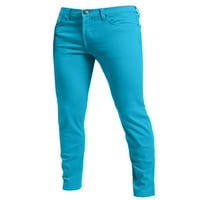 Metoda Muške mršave Jeans Stretch Slim Fit Classic Basic Solid casual obojene pantalone u boji