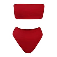 Modne žene Solid Boja bikini odijelo seksi cijev TOP CALEST Split kupaći kostim