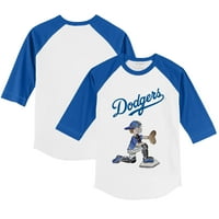 Mladića Tiny Turpap Bijeli Royal Los Angeles Dodgers Caleb 3 4-rukave Raglan majica