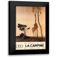 Vintage Apple Collection Crni moderni uokvireni muzej Art Print pod nazivom - La Campine