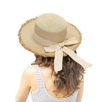 Ocivier ženska ljetna široka slamna šešir luk plaža sunčeva šešir papirus šešir vizirima žene