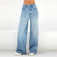 Aurouralne ženske pantalone čišćenje Žene Mid Ridped Frayed Hem Casual Jeans pansu
