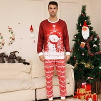 Hvyesh Božićne pidžame za porodičnu podudaranje PJS set smiješni grafički tisak dugih rukava i hlače