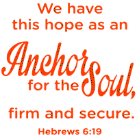 Hebrejima 6: Imamo ovu nadu kao sidro za naljepnicu vinilnih naljepnica - mali - narandžasti