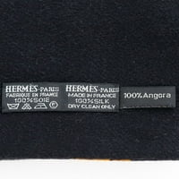 Ovjerena korištena hermes šal pali listovi uzorak svile angore crne smeđe ženski prigušivač
