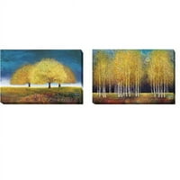 Sanjajući Trio i Zlatni Grove od Melissa grobnica-smeđa 2-komadna premium galerija zamotana platna Giclee
