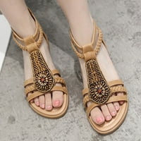 Sandale žene boemska plaža Sandal vintage pletenica pletenica otvorena nožna prst rimske cipele