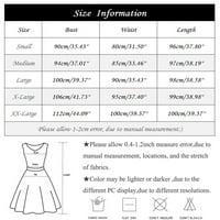 Ženske haljine Dužina koljena ruka bez rukava A-line Solid Summer V-izrez haljina cijan 2xl