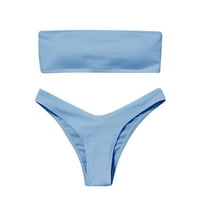 Daznicoov ženski namotač bez kaitki-vikih struka dva kupaće kostim kupaćim kostima plava m
