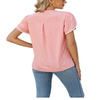 Majica Sanviglor Ladies majica s kratkim rukavima Majica Solid Boja Ljetni vrhovi Prozračni pulover