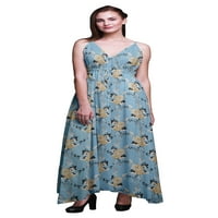 Bimba cvjetna tiskana ženska dugačka maxi plaža - haljina od pratnog ljetnog odmarališta - mala