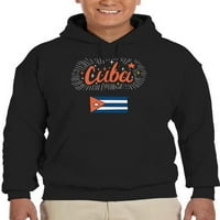 Kuba zastava W Sparkles Hoodie muškarci -Image by Shutterstock, muški XX-Large