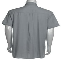 Muška majica posteljina bluza kratki rukti, ležerna majica sa čvrstim manlom top plus veličine S-3XL