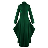 Ženska ljetna odjeća za ženska srednjovjekovna retro rever ušivena dugmeta nepravilni visoki repni stil