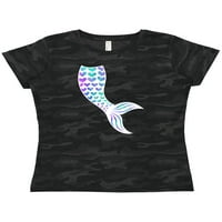 Inktastični sirena rep akvaretne majice srca Ženska majica