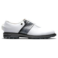 Footjoy Muška supjoys Premiere Series Packard Boa Spilazless Golf Cipele - Bijela siva crna - - Široka
