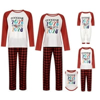 Porodica podudaranje božićne pidžame Set pisma ispisane bluze plaćene pantalone za odrasle dječje kućne