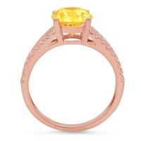 2.32ct ovalni rez žuti prirodni citrinski 18k ružičasto zlato Angažova za angažovanje prstena 3,5