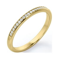 Kanal za pave - 0. TCW okrugli rez dijamant minimalistički vjenčani bend - 10k žuto zlato