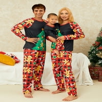 Mubineo Usklađivanje božićne pidžame za obitelj, dugih rukava stablo tiska + hlače set