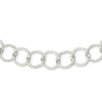 Bijela srebrna ogrlica od srebra u čekiću