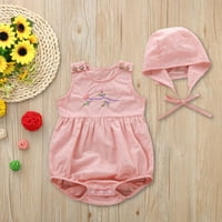 Outfits Toddler Boy Newborn's Baby Girls Emnoider Print Bodysuit ROMper + šešir Podesivši okrugli vrat Lijep 0-12m