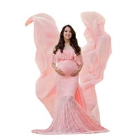 Žene trudnice Seksi fotografija rekvizita kratkih rukava materinstvo Čvrsta čipka haljina majčinstvo