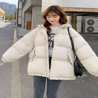 DanceeMangoo Nova žena Kratka jakna Zimska debela kapuljača pamučni kaputi ženski korejski labavi puffer
