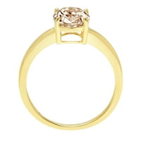 2.5ct ovalni rez braon šampanjac simulirani dijamant 18k žuto zlato graviranje izjava godišnjica Angažovanost
