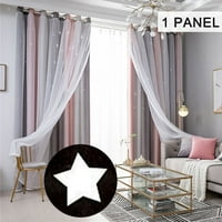 Romantični dvoslojni tulle + Blackout Gradient Curtain Podne zvjezdane djevojke Dječja spavaća soba