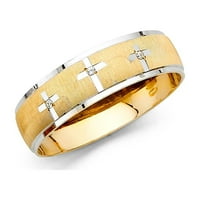 14k žuto zlato i bijelo zlato za muškarce CZ CUBIC cirkonije simulirani dijamantski vjenčani prsten