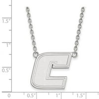 Čvrsta srebrna srebrna u tensku na Chattanooga LG Pend Privjesak ogrlica Charm lanac - sa sigurnosnim