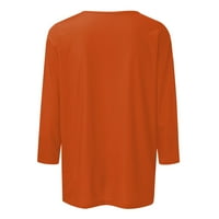 Qcmgmg bluze za žene Business Casual Custo u boji Majice Saobavljeni ženski majica V izrez lak za čahure