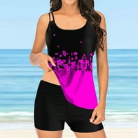 Žene kupaći kostimi Ženski Tankini Veliki bikini set digitalni print Suspender Beach Split kupaći kostim