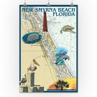 Nova plaža Smyrna, Florida, nautička karta