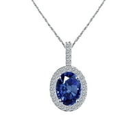 Mauli dragulji za angažman za žene 1. Carat prekrasan ovalni oblik dragi kamen dijamantski privjesak