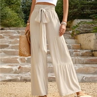 Širokoj pantalone za žene Palazzo hlače Elegantne labave vrećice Srednje struk Yoga hlače Solid Lounge