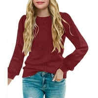 Djevojke zimske pune boje debele pletene džemper sa dugim rukavima