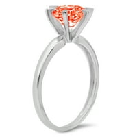 2.5ct okrugli rez Crveni simulirani dijamant 18k bijelo zlato Graviranje izjava godišnjica Angažovanje vjenčanog pasijansa Veličina prstena 10.75