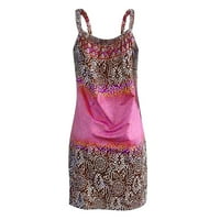 Aueoeo Maxi haljina za žene, ženska ljetna casual haljina cvjetna tiskana CrewNeck bez rukava za sunčanje