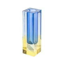 Europsko stil Cuboid Vase - Light Luxury Fau Crystal Matte Glatki kontejner za romantične cvjetne aranžmane,