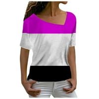 Ženske košulje Ženska modna ležerna temperament V-izrez Labavi geometrijski print Majica kratkih rukava