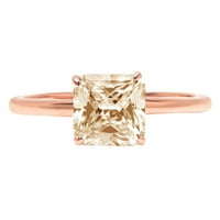 1.0ct Asscher Cut Smeđi prirodni morgatit 14K ružičasto zlatne obljetnice za angažman prsten veličine