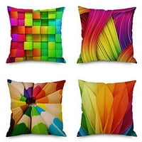 Set jastuka Rainbow Colorful Sažetak Crayon Rich Color Backing Jastučni poklopac CASS CASE CACC