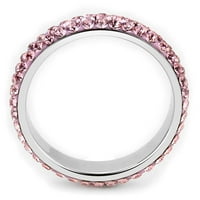 Srebrni ženski prsten ružičasti ružičasti anillo para mujer ynos unise dječji prsten od nehrđajućeg