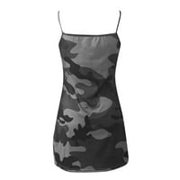 Haljine za žene Ljeto Ležerne prilike bez rukava Caseflage Print Uspeit-Fitting Sling Bager HIP haljina