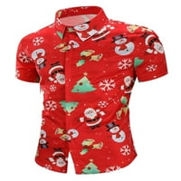 Glookwis Muška pahuljica tiskane božićne majice Slim Fit Tunic Majica Jednostruki grudi Ležerne prilike