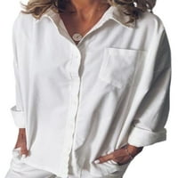 Vogeele ženske majice s majicom dolje bluza dugih rukava na dugim rukavima Radna tunika košulja Elegant