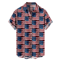 4. jula muške havajske majice USA Nacionalna zastava košulju košulja Ovratnik dnevna kratka rukava odjeća