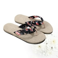 Rosarivae Par ženske papuče klinovi imitacije slame Stan Cvjetni casual putnički jednostavno plaže cipele